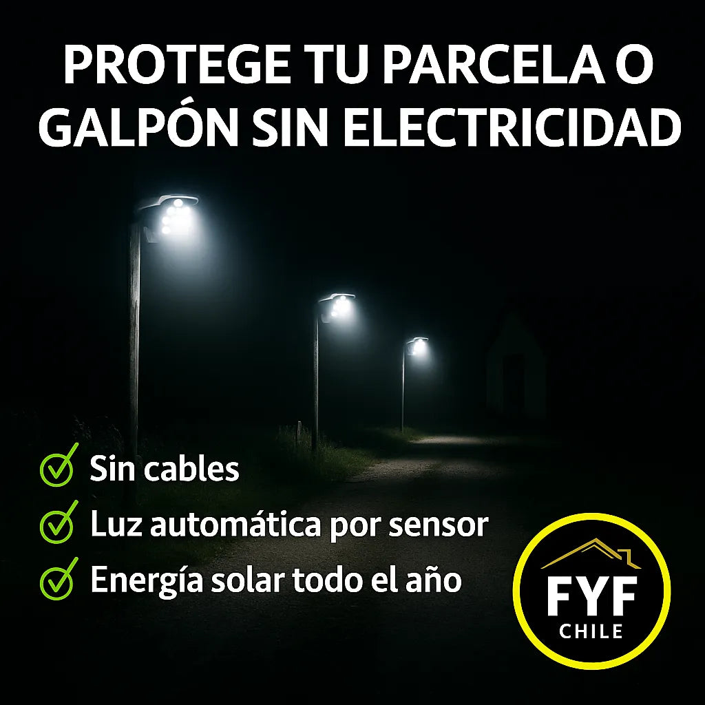 Focos solares iluminando jardín con potente luz blanca para mayor seguridad