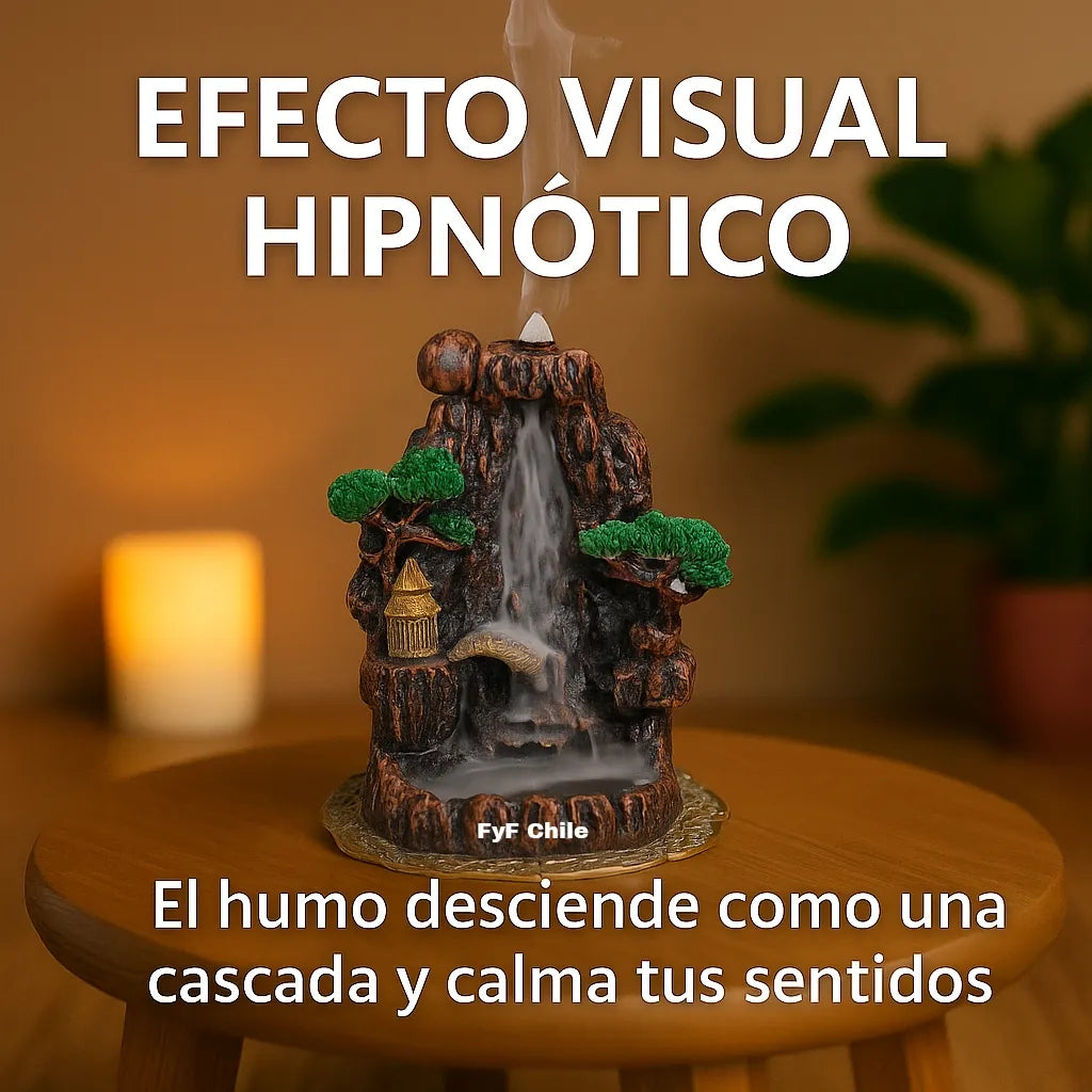 Porta incienso cascada como decoración para hogar estilo zen