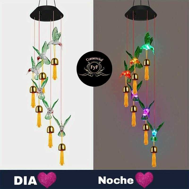 Comparativa del colibrí solar encendido y apagado