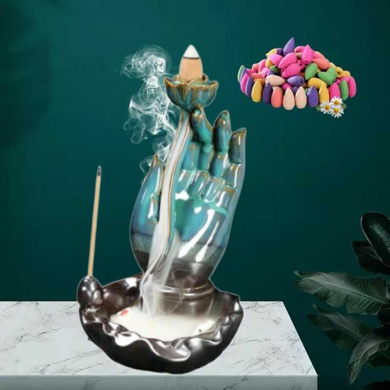 Detalle de la cascada de humo para meditación, perfecta para momentos de paz.