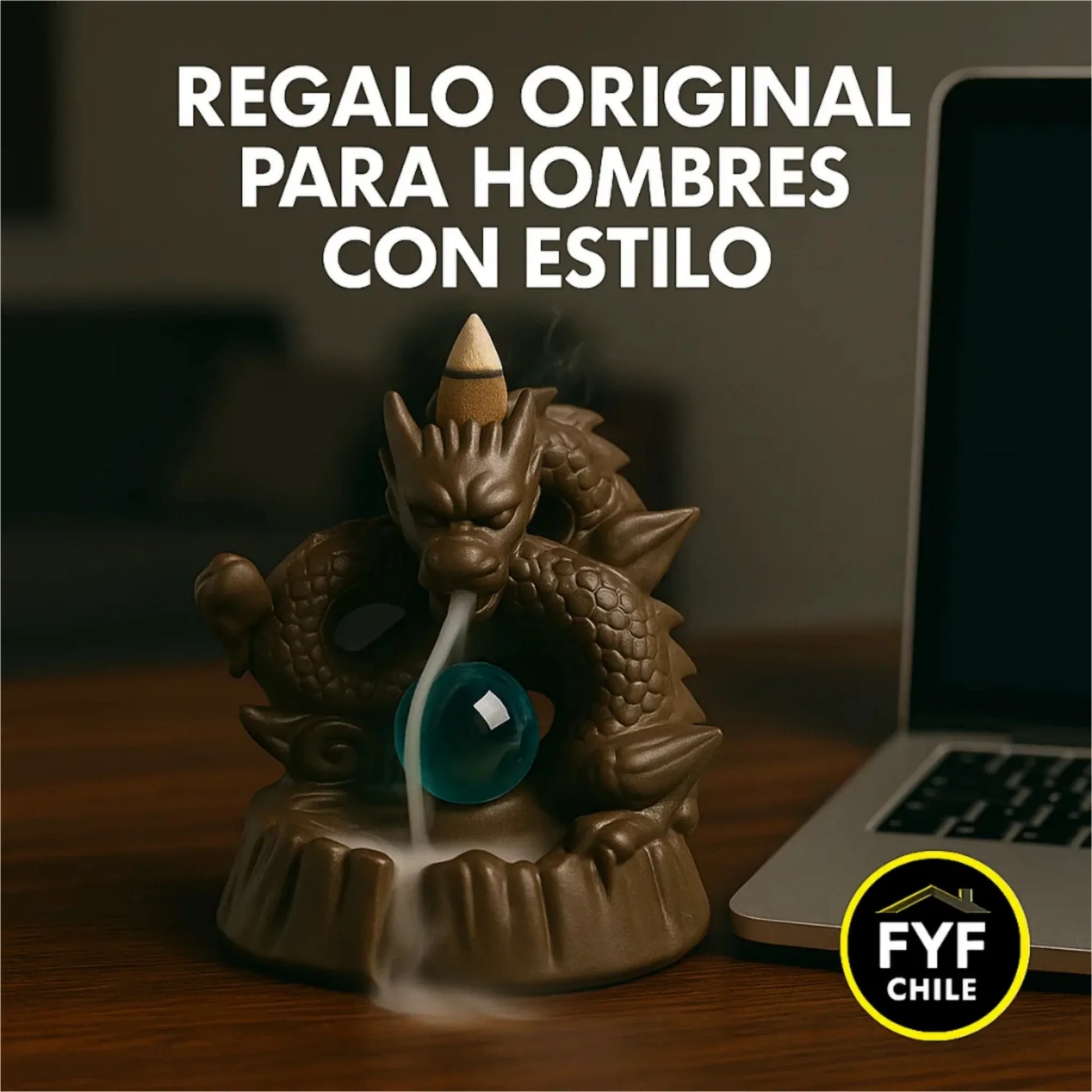 Cascada de humo dragón como regalo decorativo original para hombres con estilo y gusto zen