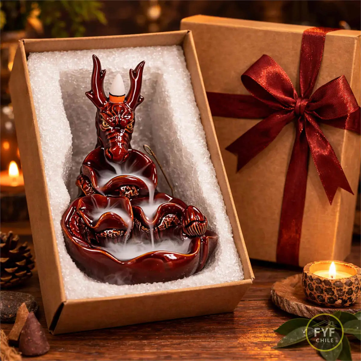 Cascada de humo dragón como regalo zen decorativo