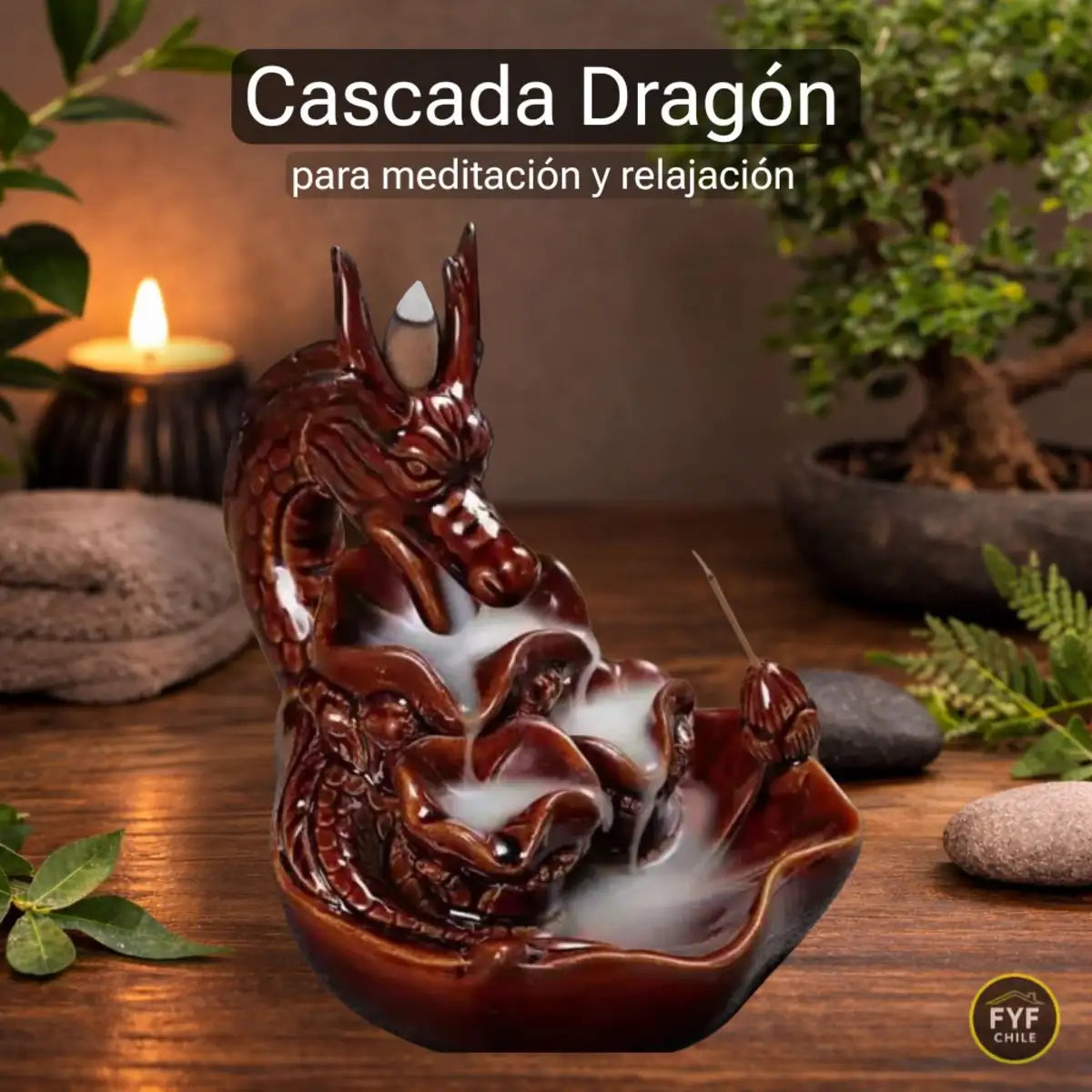Cascada de humo dragón para meditación y relajación