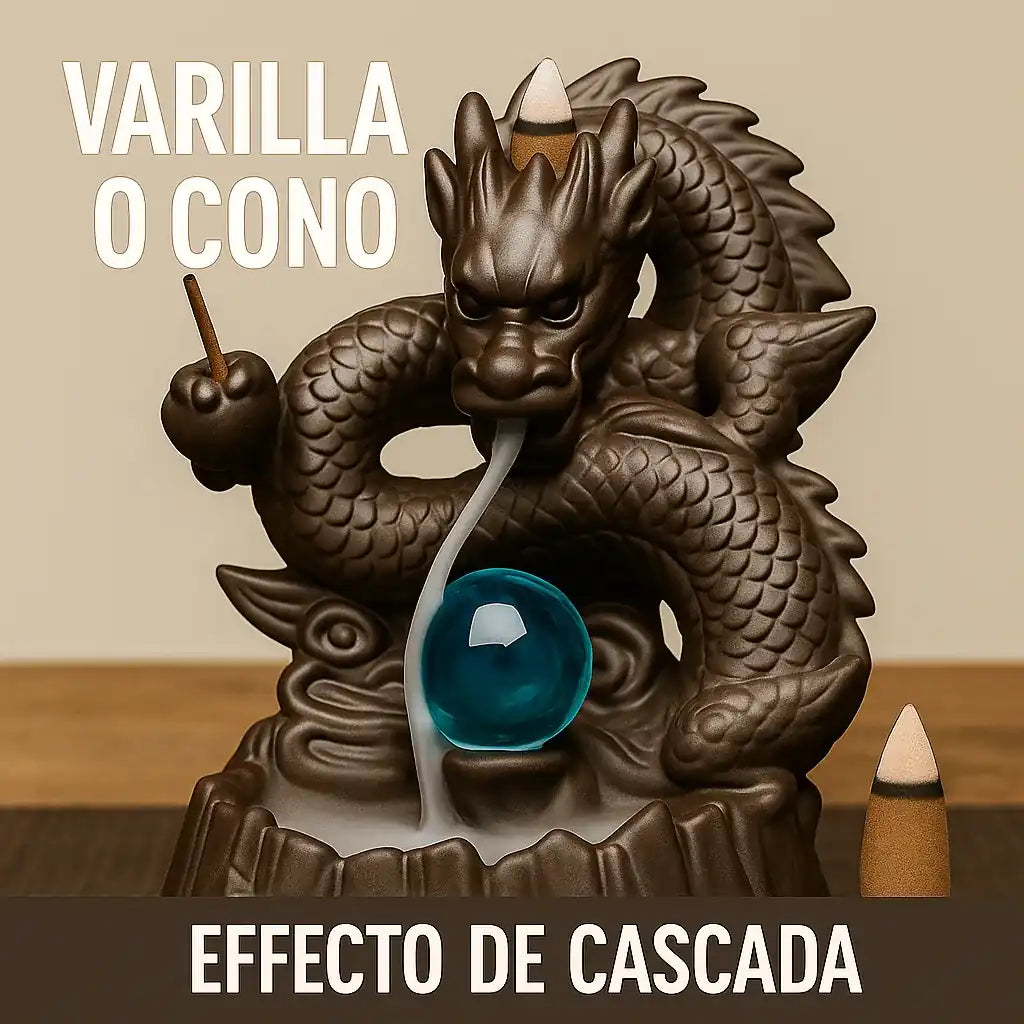 Incensario de cerámica con forma de dragón protector