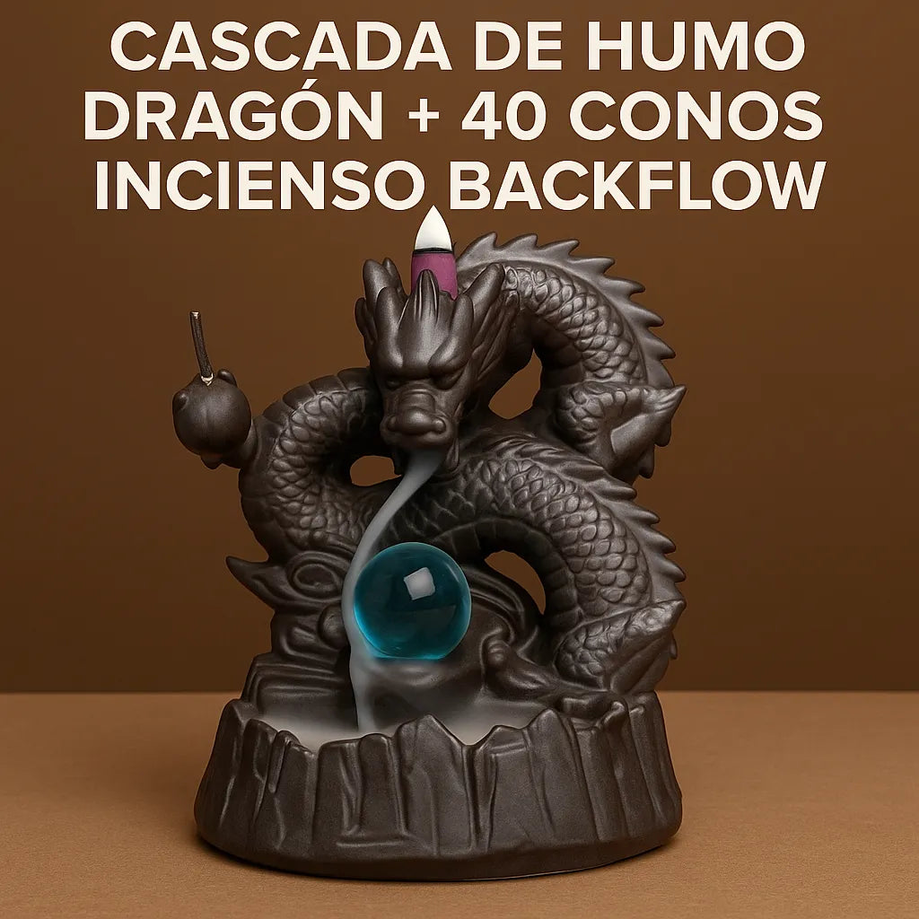 Humo descendente desde la boca del dragón con efecto visual