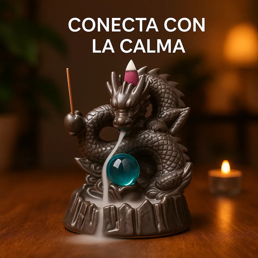 Quemador de incienso en forma de dragón oriental