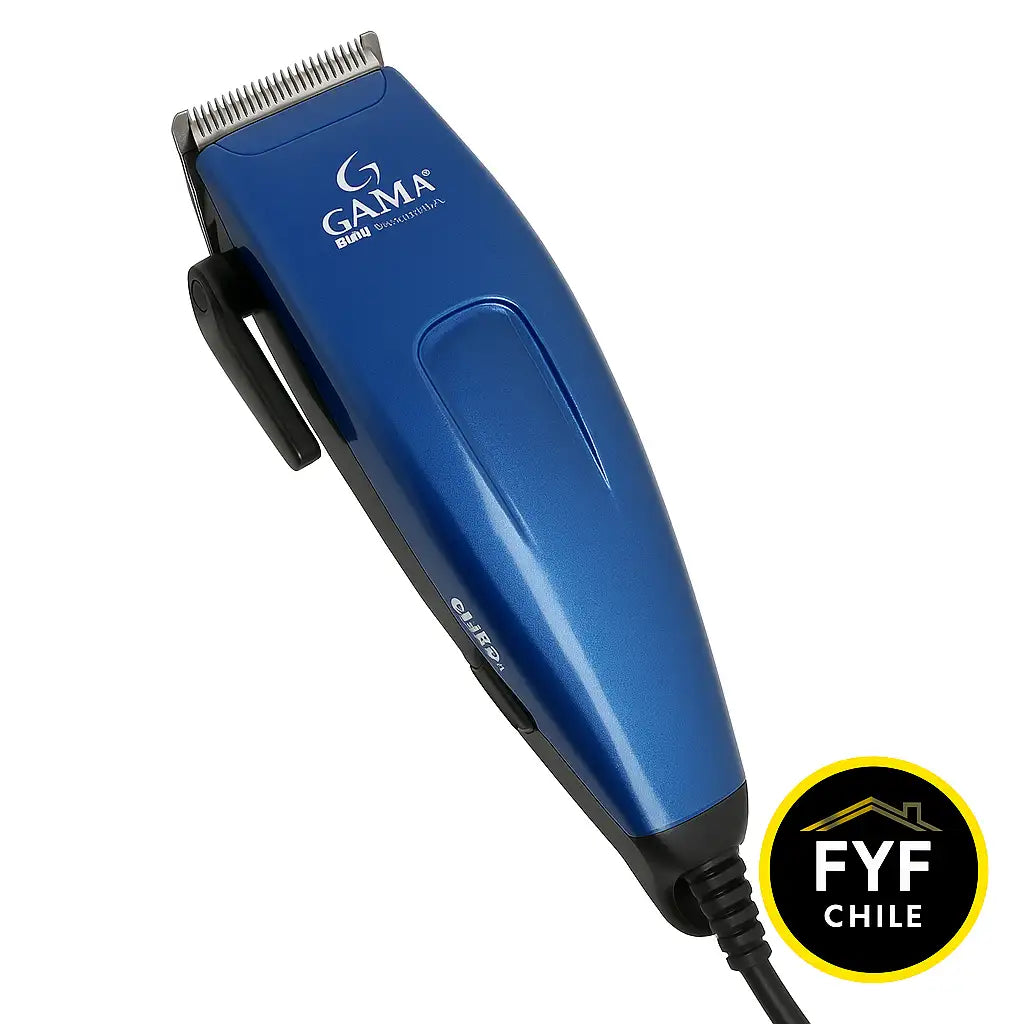 Máquina de cortar pelo profesional GM-562 color azul con logo FyF Chile