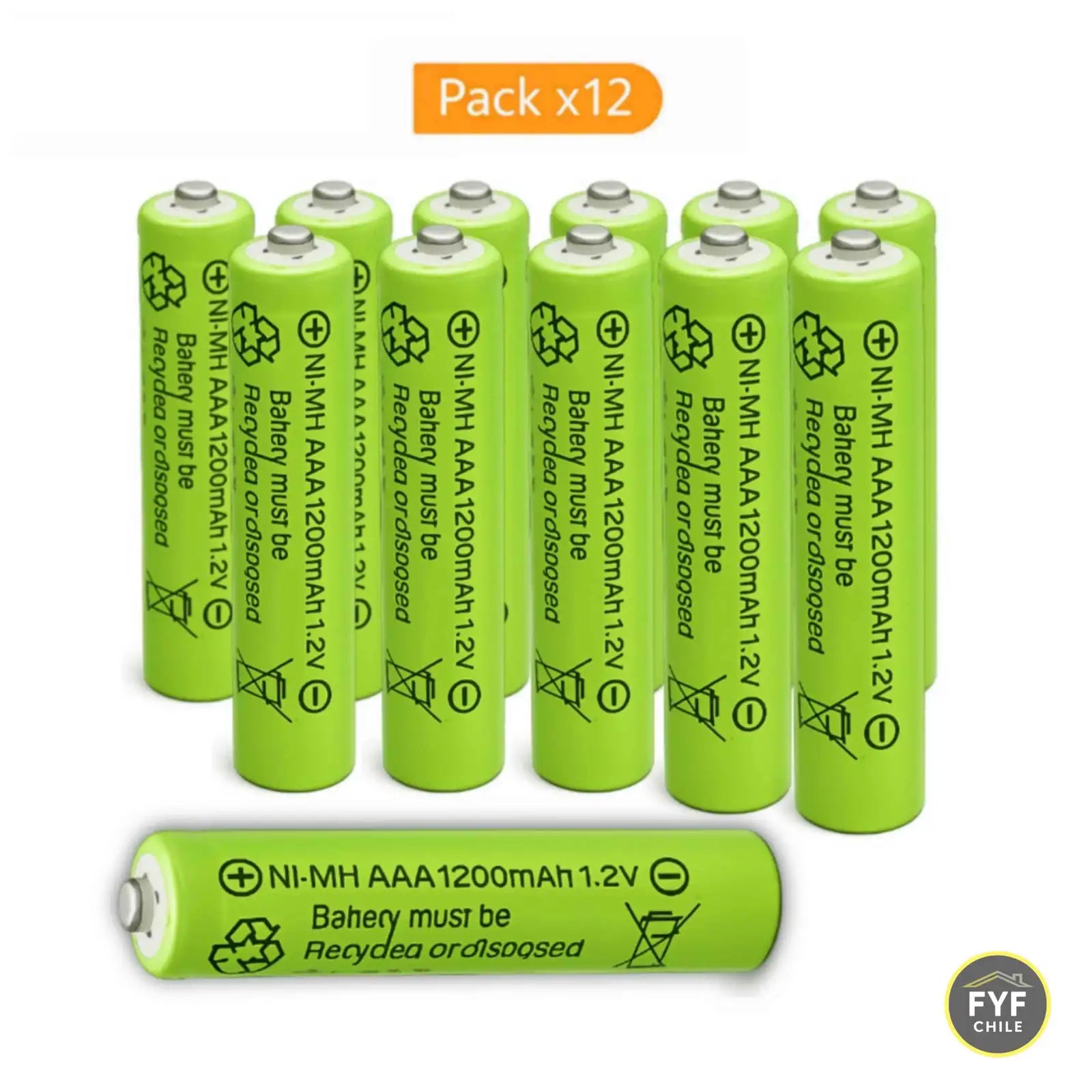 Pack de 12 pilas solares AAA 1200mAh recargables para luces solares exteriores