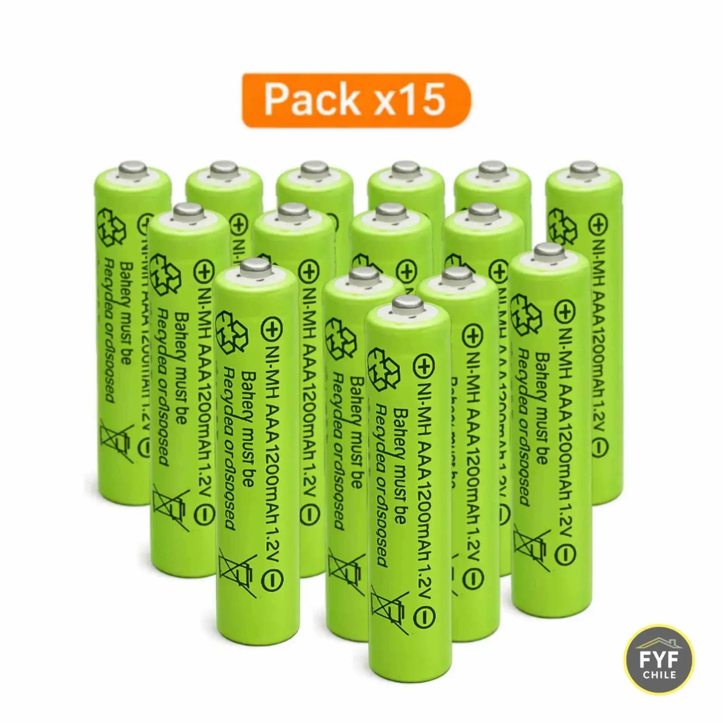 Pack de 15 pilas solares AAA 1200mAh recargables para recuperar luces solares de jardín