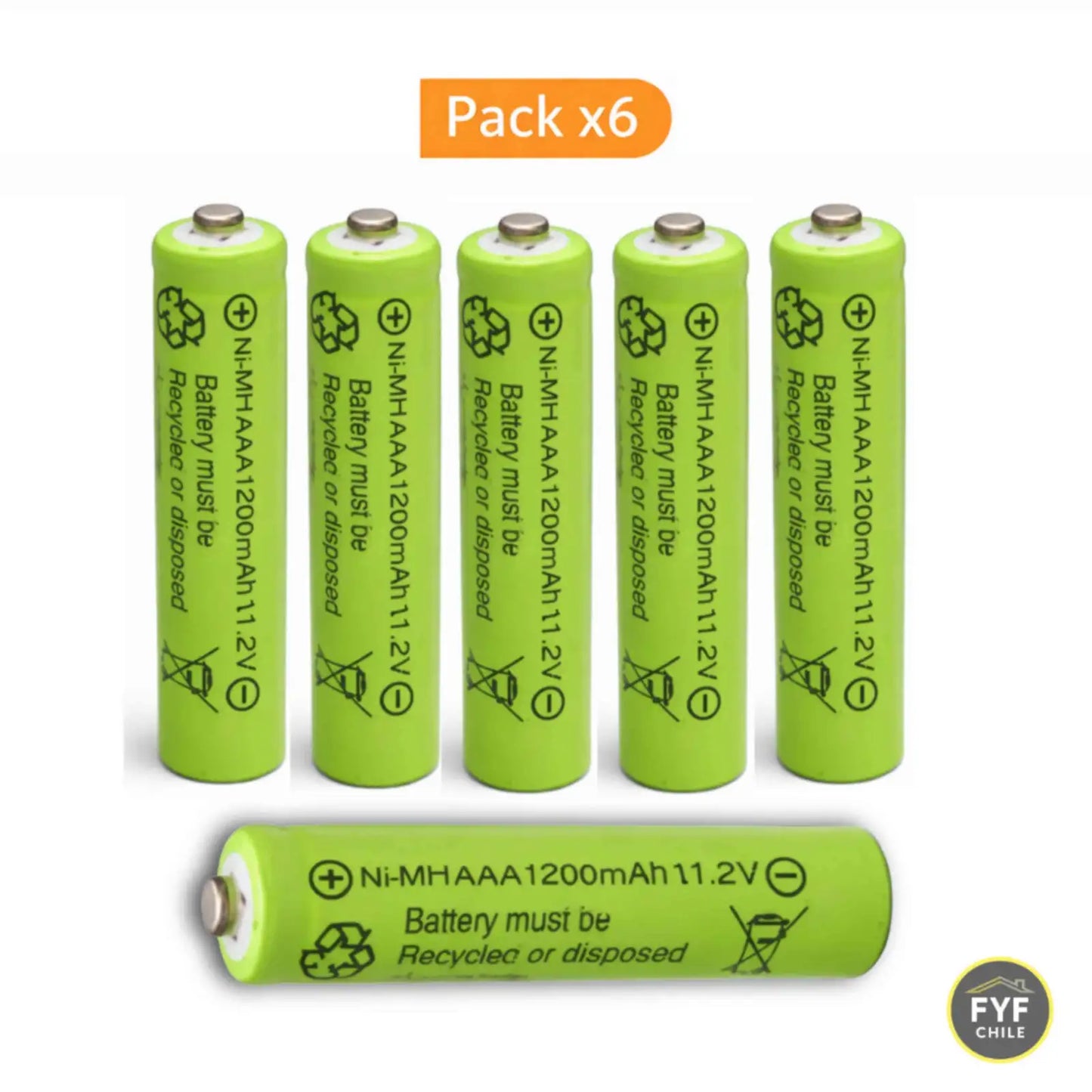 Pack de 6 pilas solares AAA 1200mAh recargables para luces solares decorativas
