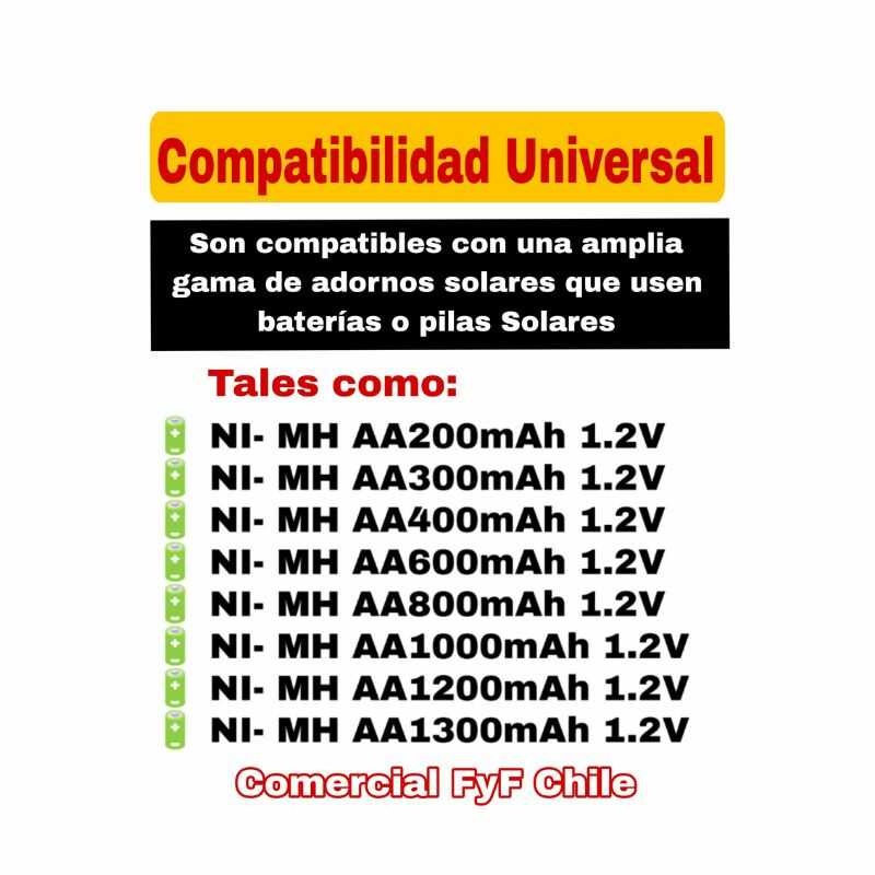 Pilas solares AA económicas y de calidad premium
