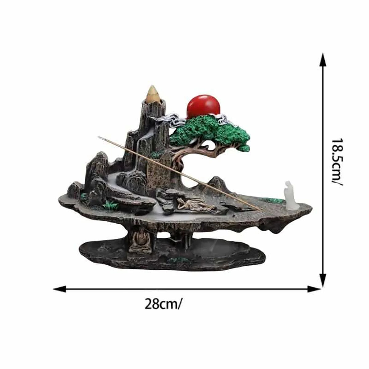 Porta incienso único con detalles de montaña y equilibrio espiritual
