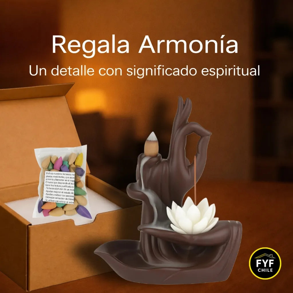 Quemador de incienso cascada zen ideal como regalo unisex con significado.