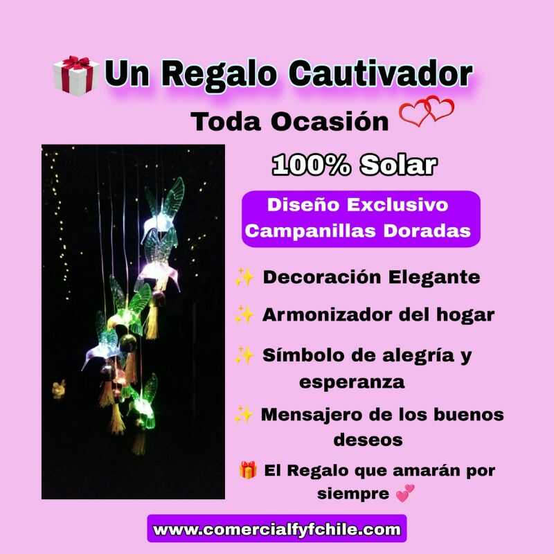 Colgante solar de colibrí como regalo decorativo para mujer